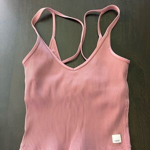 Pink Ribbed Tank Top